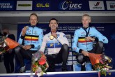 2021 UEC Cyclo-cross European Championships - Col du Vam - Drenthe - Men Elite - 07/11/2021 - Quinten Hermans (BEL) - Lars Van Der Haar (NED) - Michael Vanthourenhout (BEL) - photo Tommaso Pelagalli/BettiniPhoto?2021